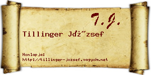 Tillinger József névjegykártya